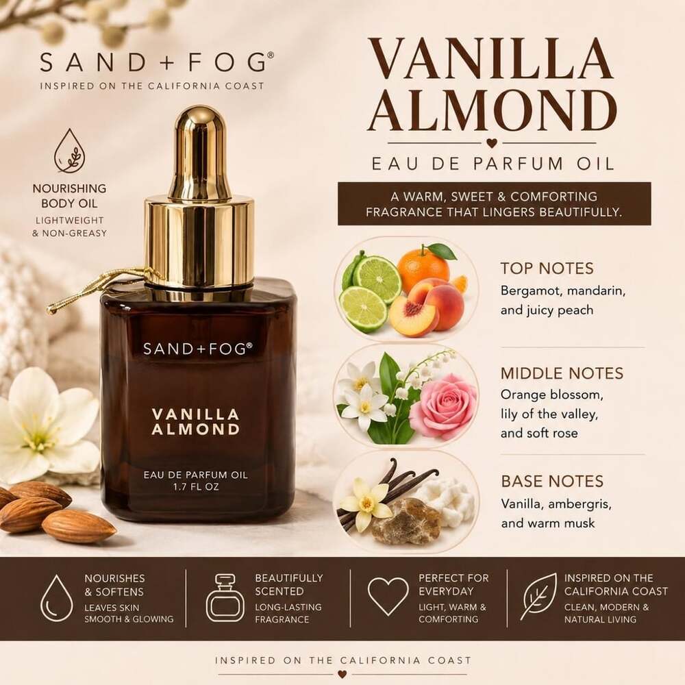 Sand + Fog Vanilla Almond Eau De Parfum Oil 1.7 fl oz